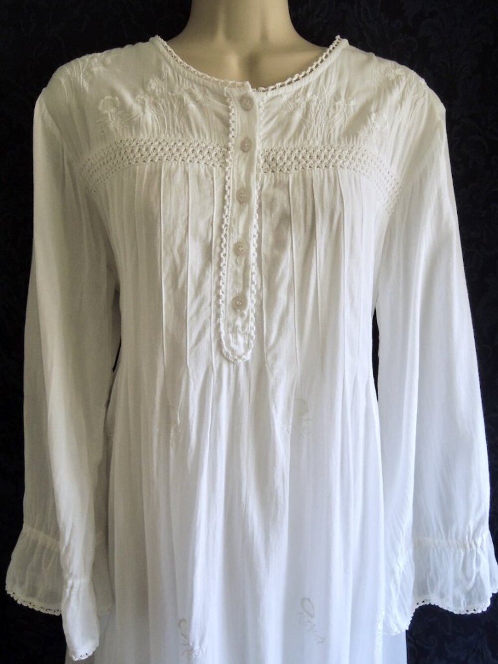 Vintage Raiment Fashions White Fairycore Cottagecore Shift Gown M *Runs L - Picture 2 of 10